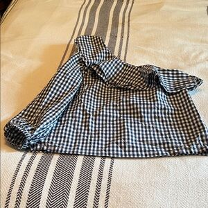 J. Crew Black and White Gingham Blouse